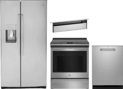4 Piece Package Includes Refrigerator, Range, Hood And Dishwasher